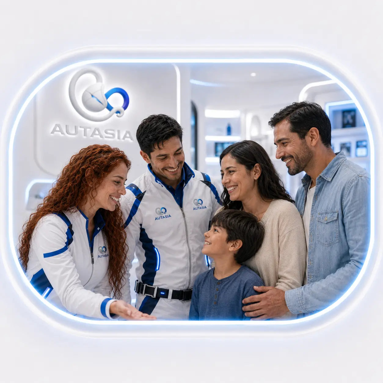 Familia y equipo Autasia compartiendo un momento cálido